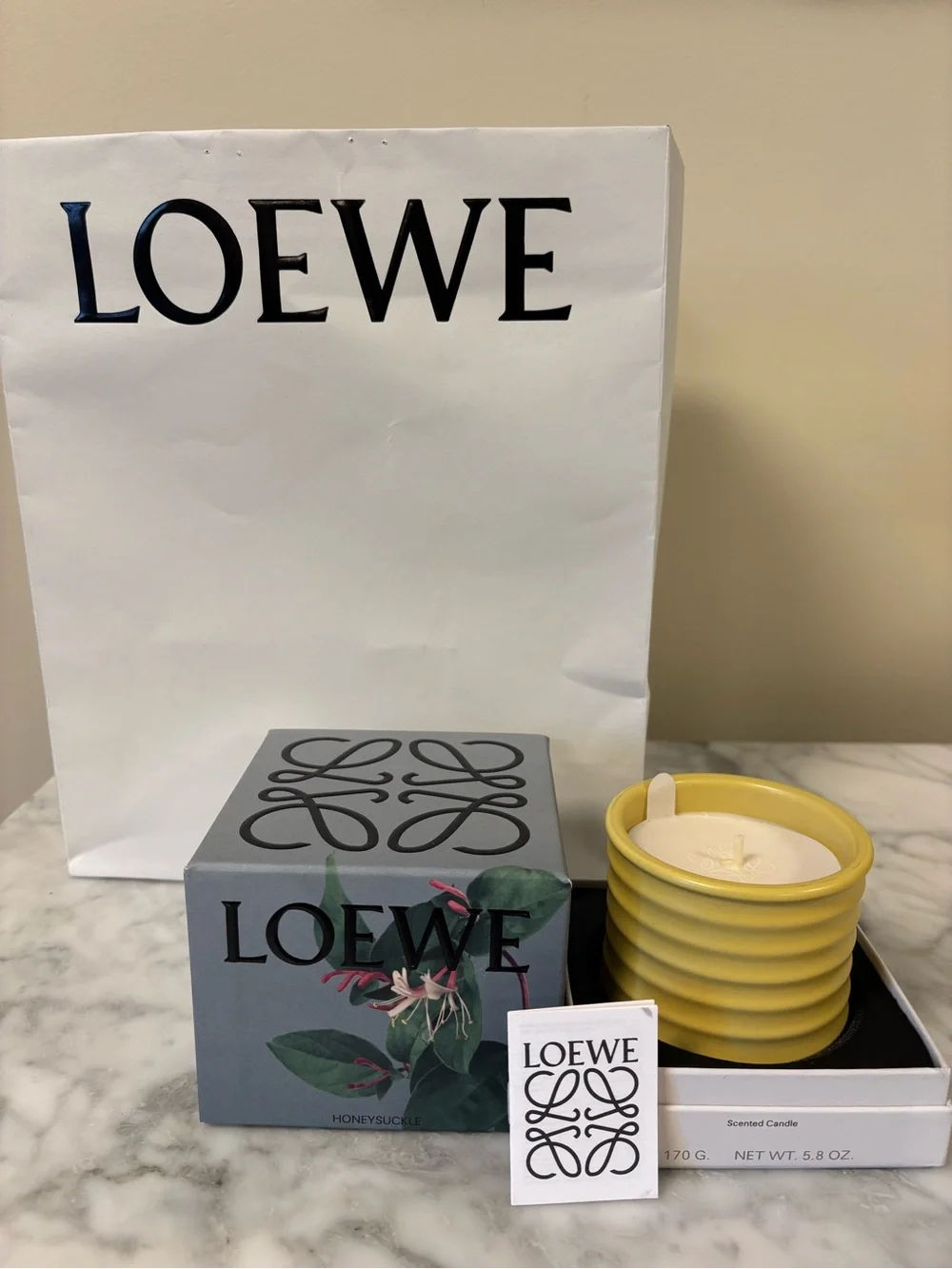 LOEWE Yellow Ceramic HoneySuckle Scented Candle